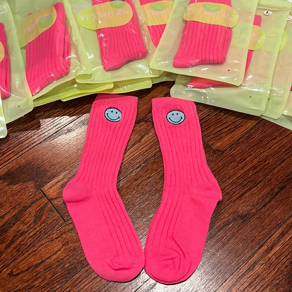 Bulk Listing Girls Socks Emoji Smiley Patch 15 Pairs